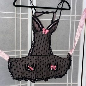 Vintage sexy little things Victoria’s Secret apron maid lingerie set 34b M